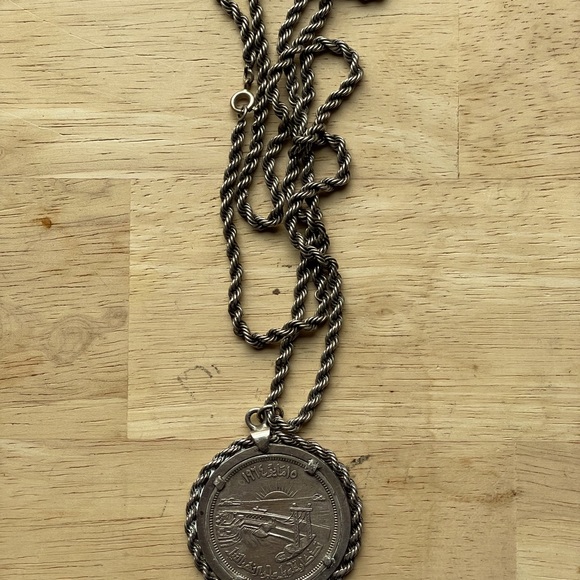 Silver Egyptian Coin Necklace - Picture 4 of 7